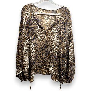 Tribeca Leopard Print 100% Silk Women Top